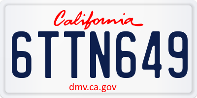CA license plate 6TTN649