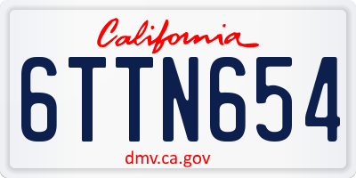 CA license plate 6TTN654