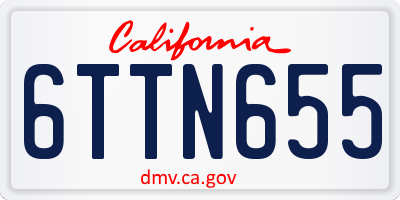 CA license plate 6TTN655