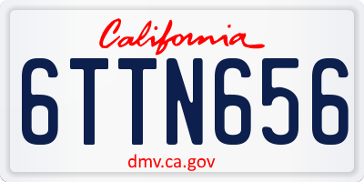 CA license plate 6TTN656