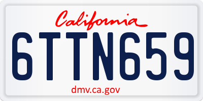 CA license plate 6TTN659