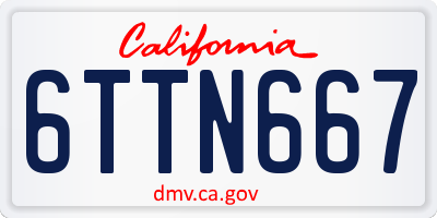 CA license plate 6TTN667