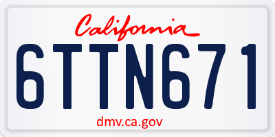 CA license plate 6TTN671