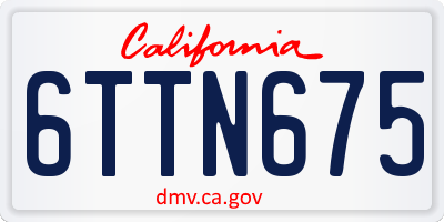 CA license plate 6TTN675