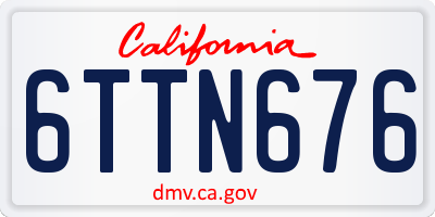 CA license plate 6TTN676