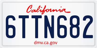 CA license plate 6TTN682