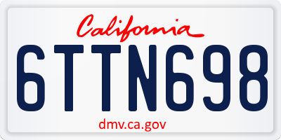 CA license plate 6TTN698