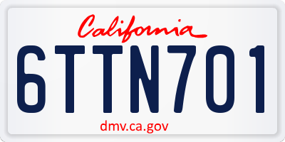 CA license plate 6TTN701