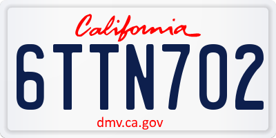 CA license plate 6TTN702