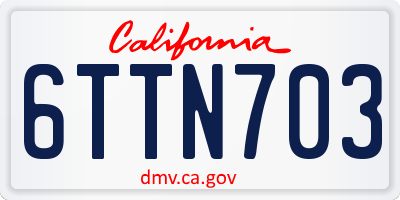 CA license plate 6TTN703