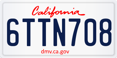 CA license plate 6TTN708