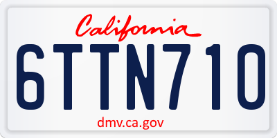 CA license plate 6TTN710