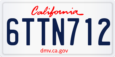 CA license plate 6TTN712