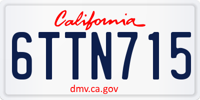 CA license plate 6TTN715