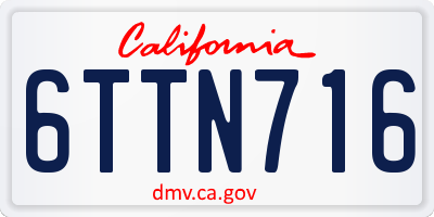 CA license plate 6TTN716