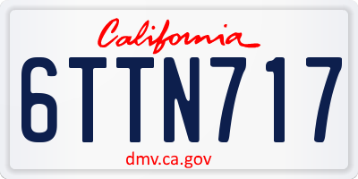 CA license plate 6TTN717