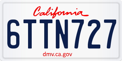 CA license plate 6TTN727