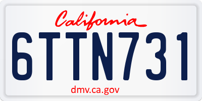 CA license plate 6TTN731