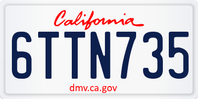 CA license plate 6TTN735