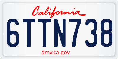 CA license plate 6TTN738