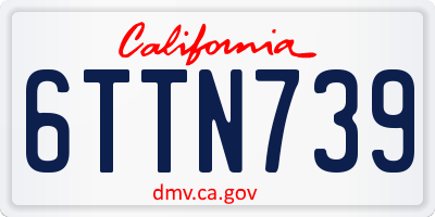 CA license plate 6TTN739