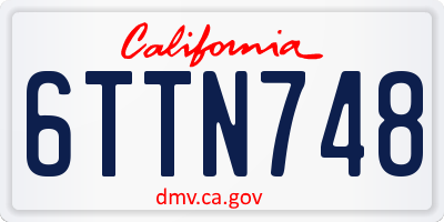 CA license plate 6TTN748