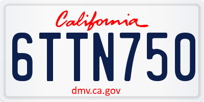 CA license plate 6TTN750