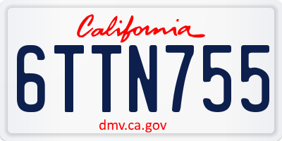 CA license plate 6TTN755