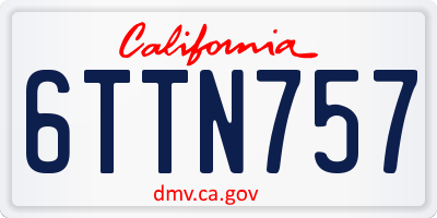 CA license plate 6TTN757
