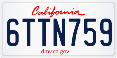 CA license plate 6TTN759