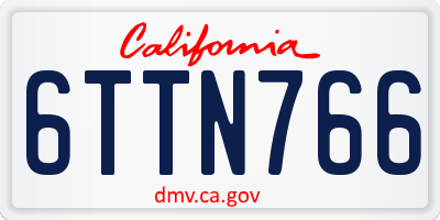 CA license plate 6TTN766