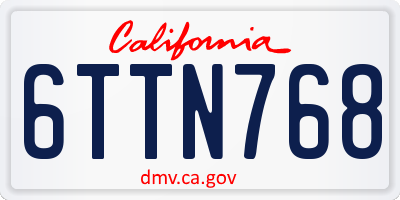 CA license plate 6TTN768