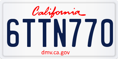 CA license plate 6TTN770