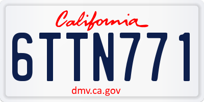 CA license plate 6TTN771
