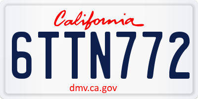 CA license plate 6TTN772