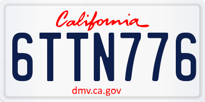 CA license plate 6TTN776