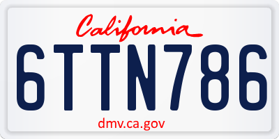 CA license plate 6TTN786