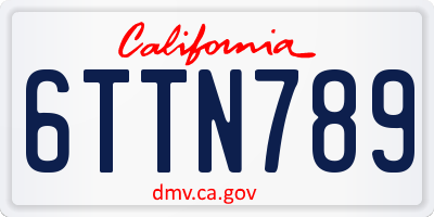 CA license plate 6TTN789