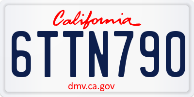 CA license plate 6TTN790