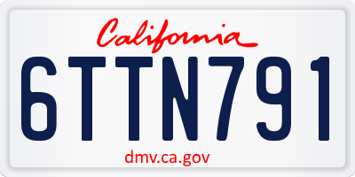 CA license plate 6TTN791