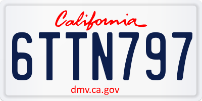 CA license plate 6TTN797