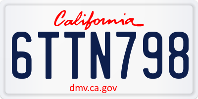 CA license plate 6TTN798