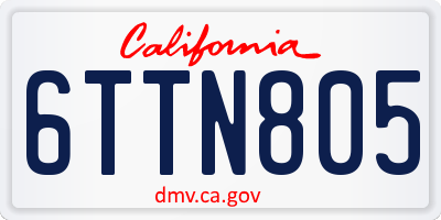 CA license plate 6TTN805