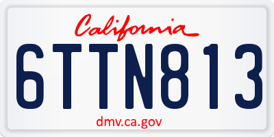 CA license plate 6TTN813