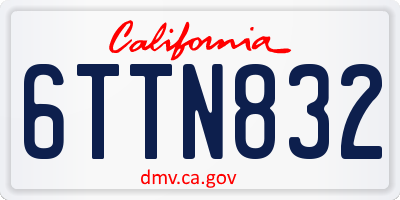 CA license plate 6TTN832