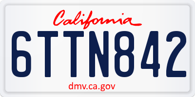 CA license plate 6TTN842