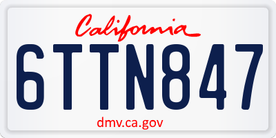 CA license plate 6TTN847