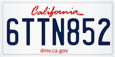 CA license plate 6TTN852
