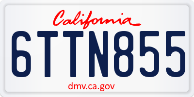 CA license plate 6TTN855