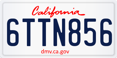 CA license plate 6TTN856